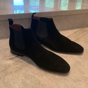 Mens Black Suede Chelsea Boots